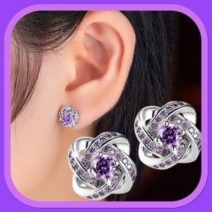 💜New💜Sterling Silver Crystal Cut Earring💜